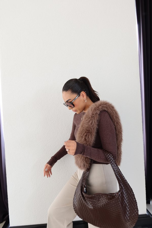 Kayık Yaka Kaşmirli Triko Gür