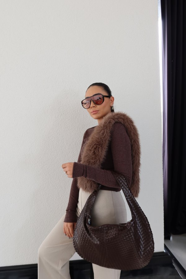 Kayık Yaka Kaşmirli Triko Gür