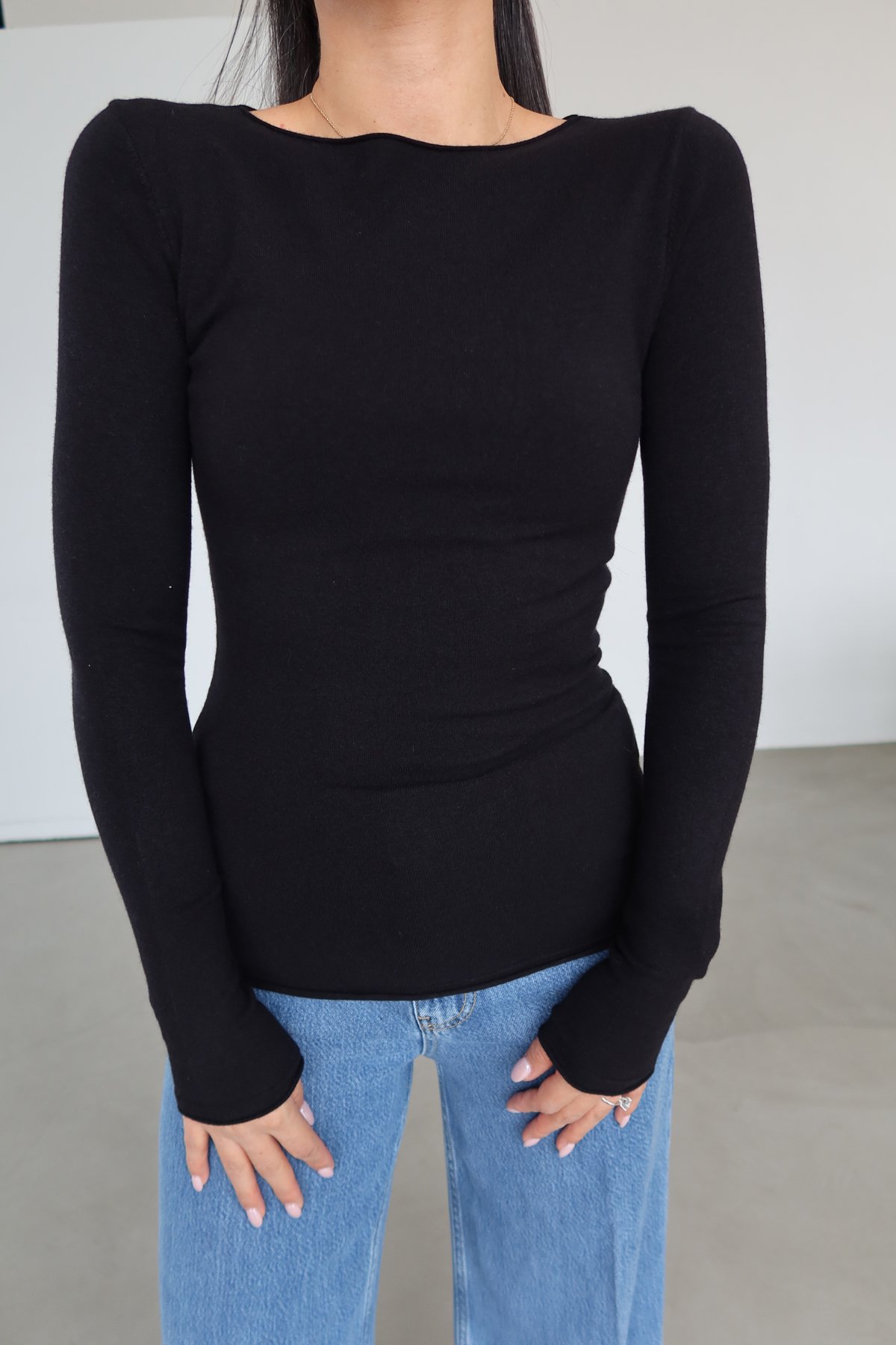 Kayık Yaka Kaşmirli Triko