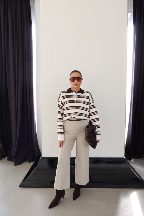 Geniş Kalıp Kemerli Kumaş Pantolon