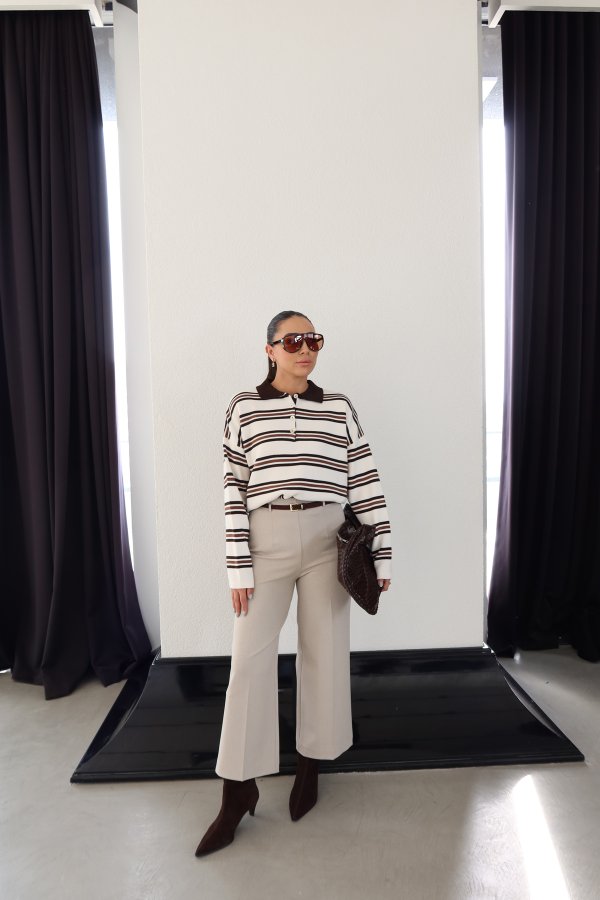 Geniş Kalıp Kemerli Kumaş Pantolon