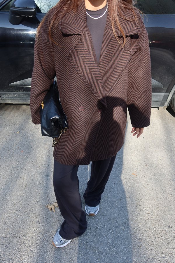 Balık Sırtı Kruvaze Yaka KAban