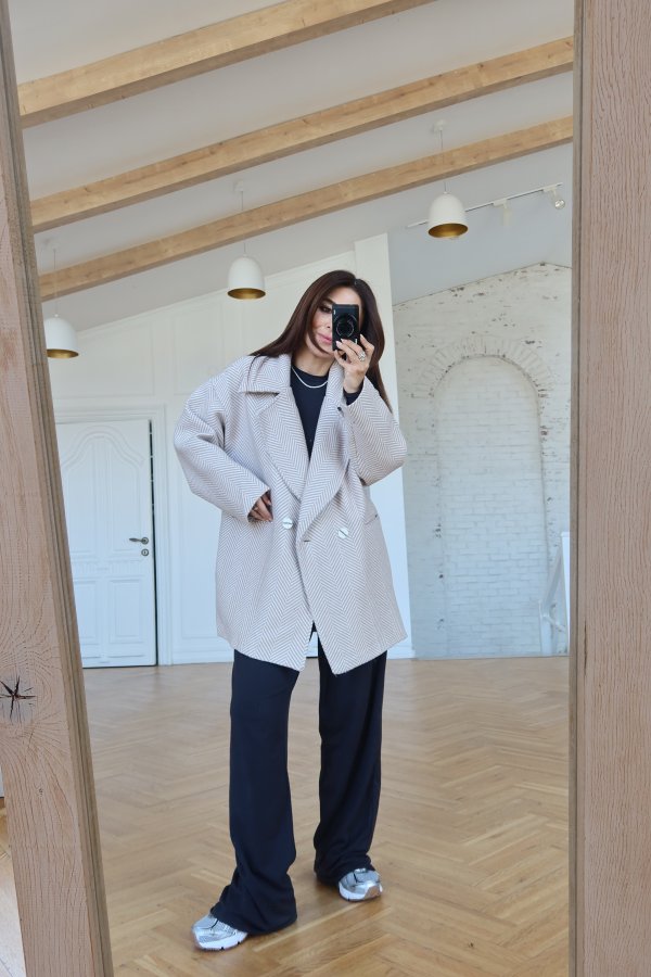 Balık Sırtı Kruvaze Yaka KAban