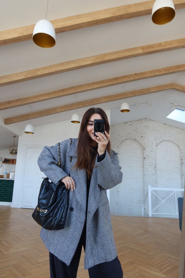 Balık Sırtı Kruvaze Yaka KAban