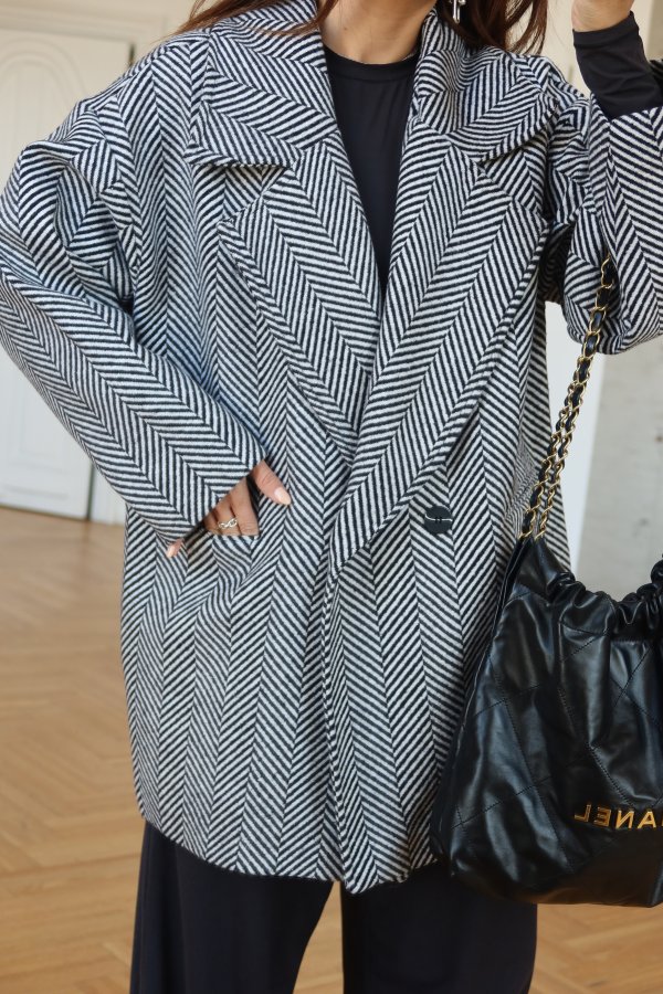 Balık Sırtı Kruvaze Yaka KAban