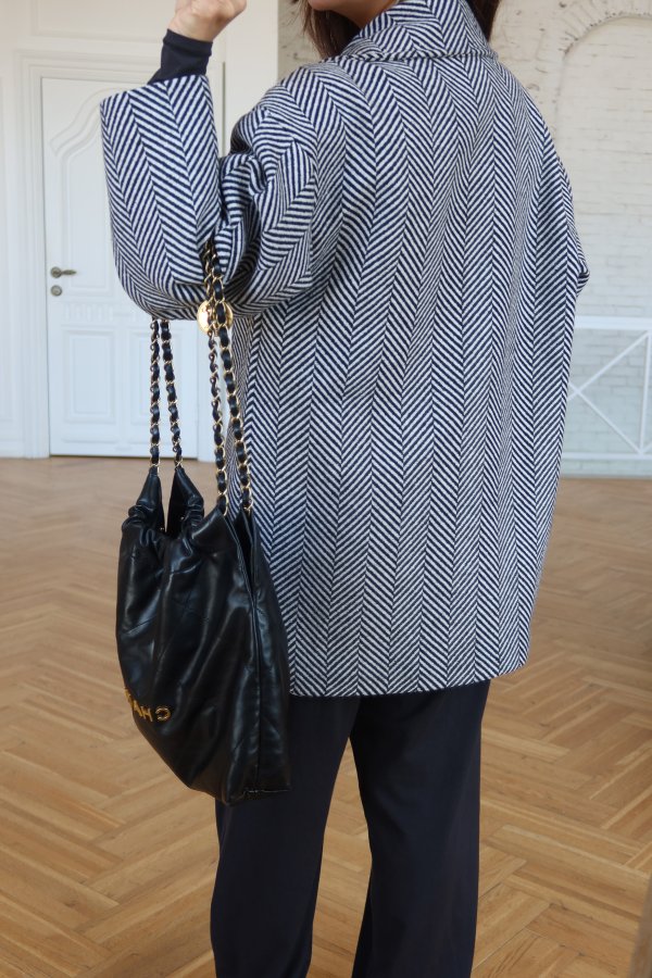 Balık Sırtı Kruvaze Yaka KAban