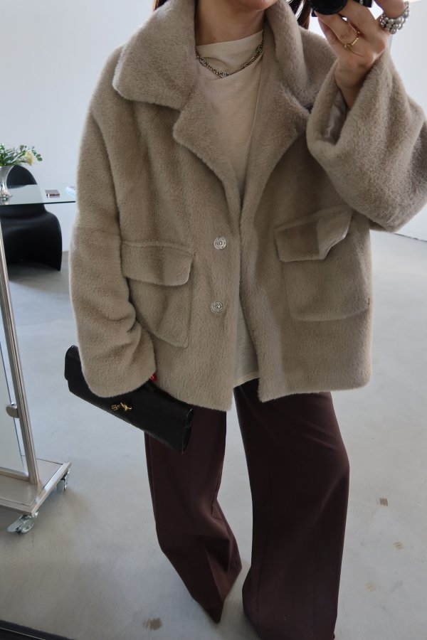 Çift Cepli Çıtçıtlı Kürk Ceket