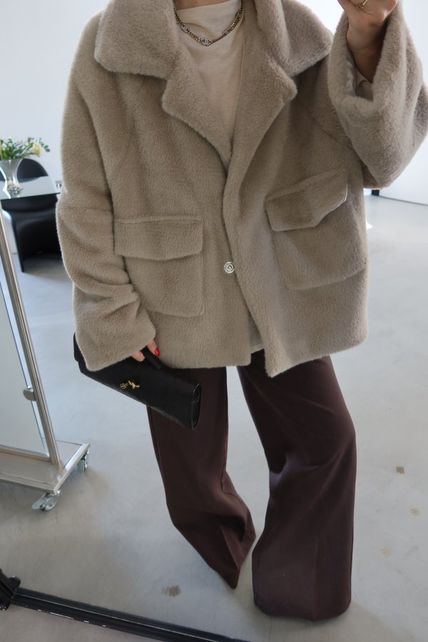 Çift Cepli Çıtçıtlı Kürk Ceket