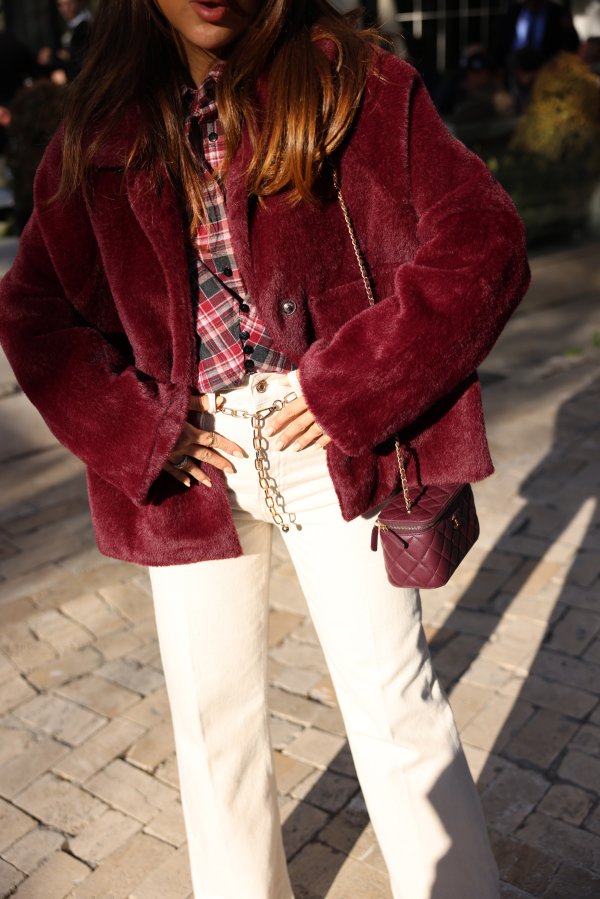 Çift Cepli Çıtçıtlı Kürk Ceket