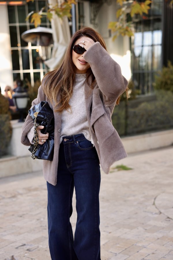 Çift Cepli Çıtçıtlı Kürk Ceket