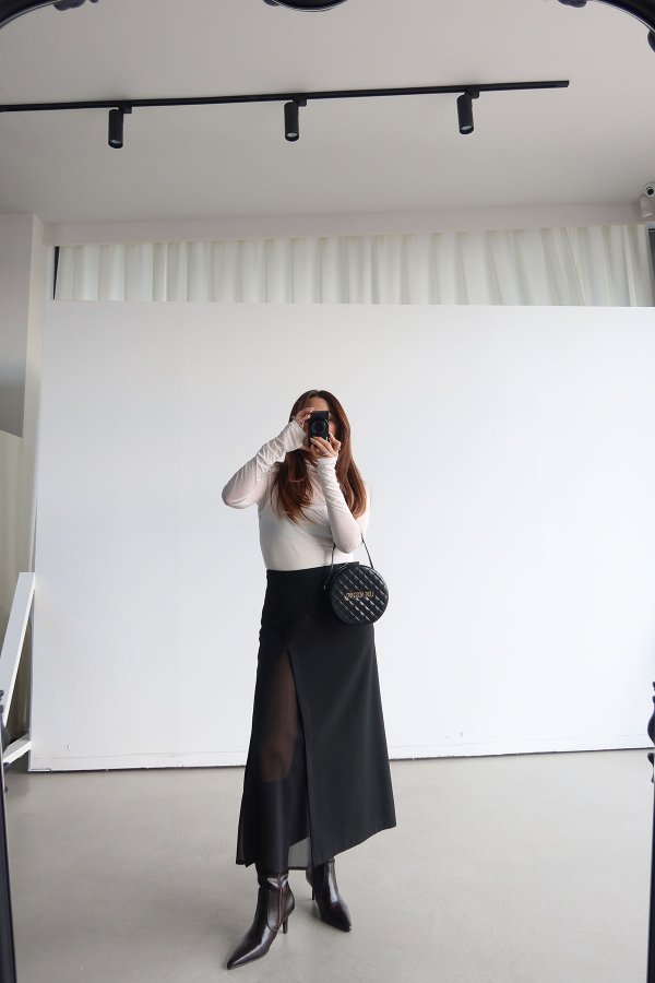 İçi Astarlı Yırtmaç Detaylı Uzun Etek