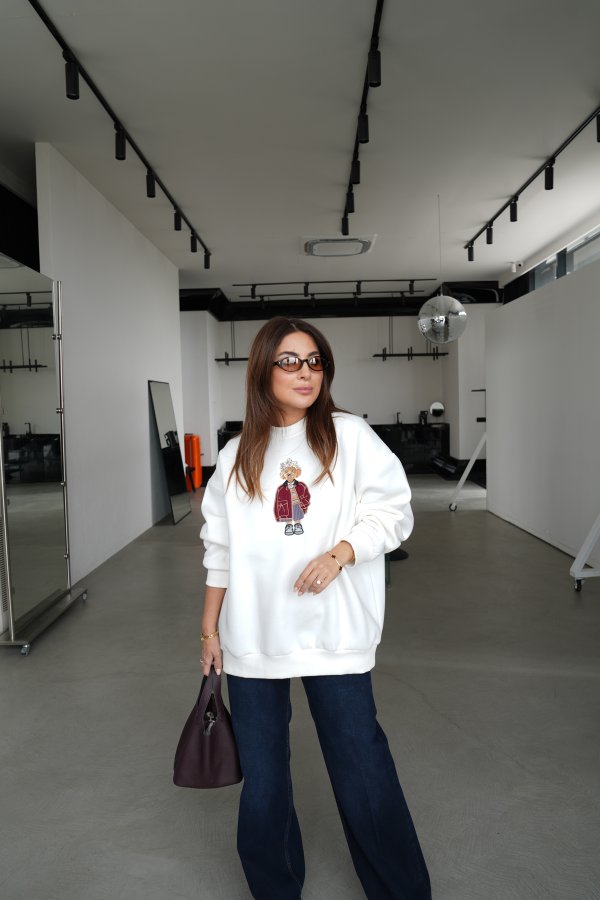 Teddy İşlemeli Sweatshirt