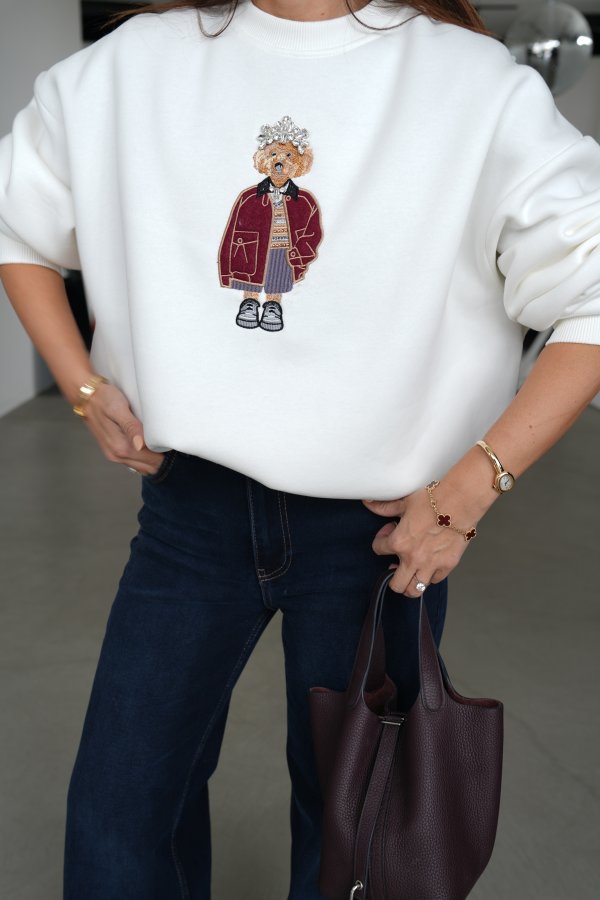Teddy İşlemeli Sweatshirt