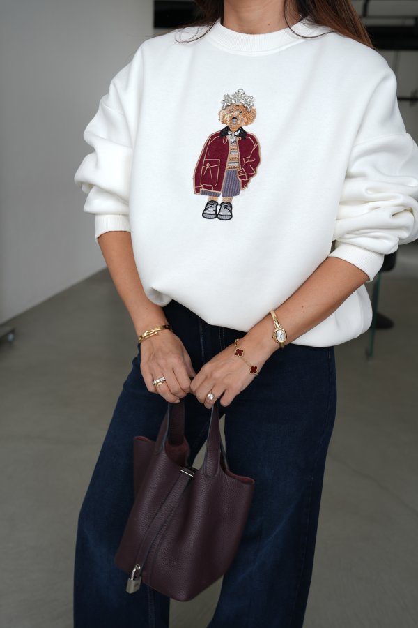 Teddy İşlemeli Sweatshirt