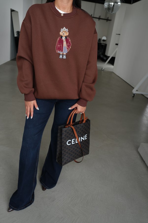 Teddy İşlemeli Sweatshirt