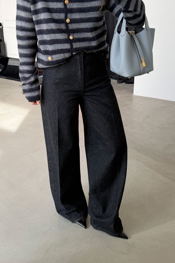 Yüksek Bel Wideleg Jean