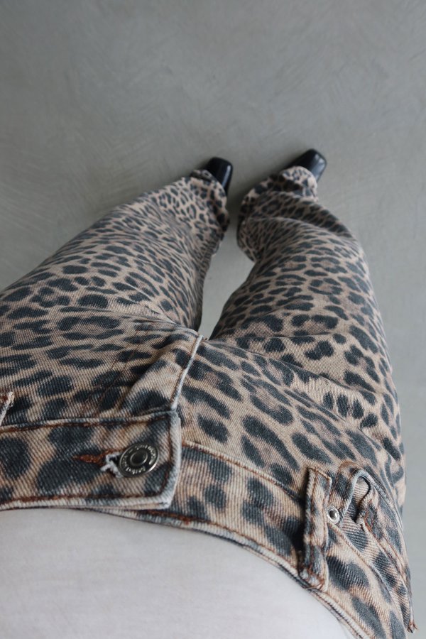 Leopar Desen Straight Fit Jean