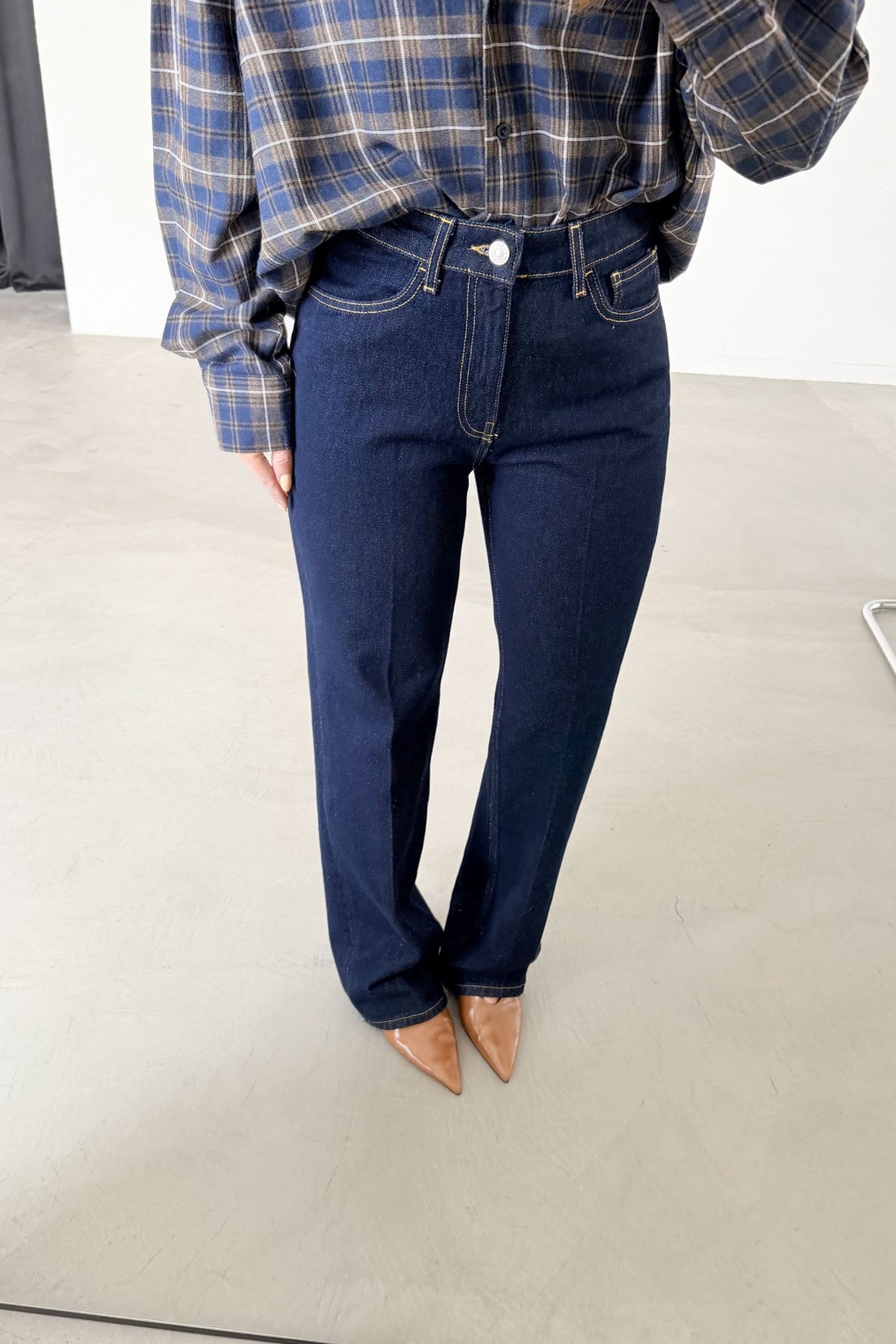 Yüksek Bel Düz Kesim Jean