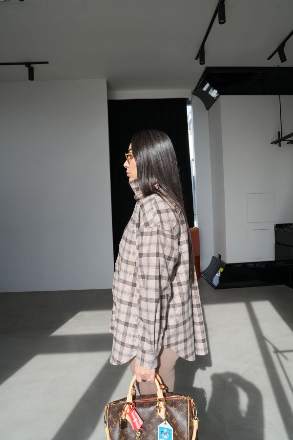 Ekoseli Oversize Gömlek