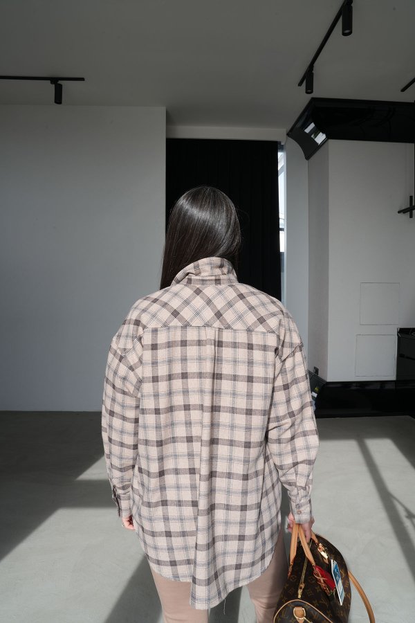 Ekoseli Oversize Gömlek