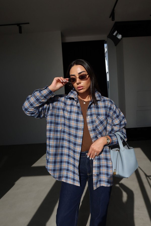 Ekoseli Oversize Gömlek