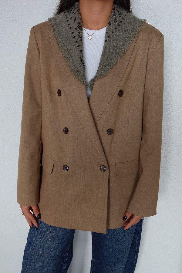 Kruvaze Yaka Premium Blazer Ceket