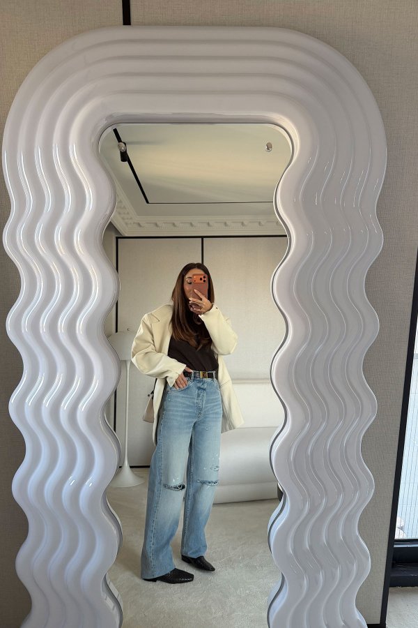 Lazer Kesikli Taşlamalı Jean