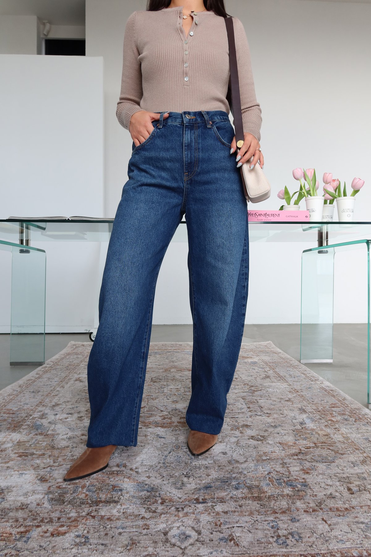 Taşlamalı Tappered Jean