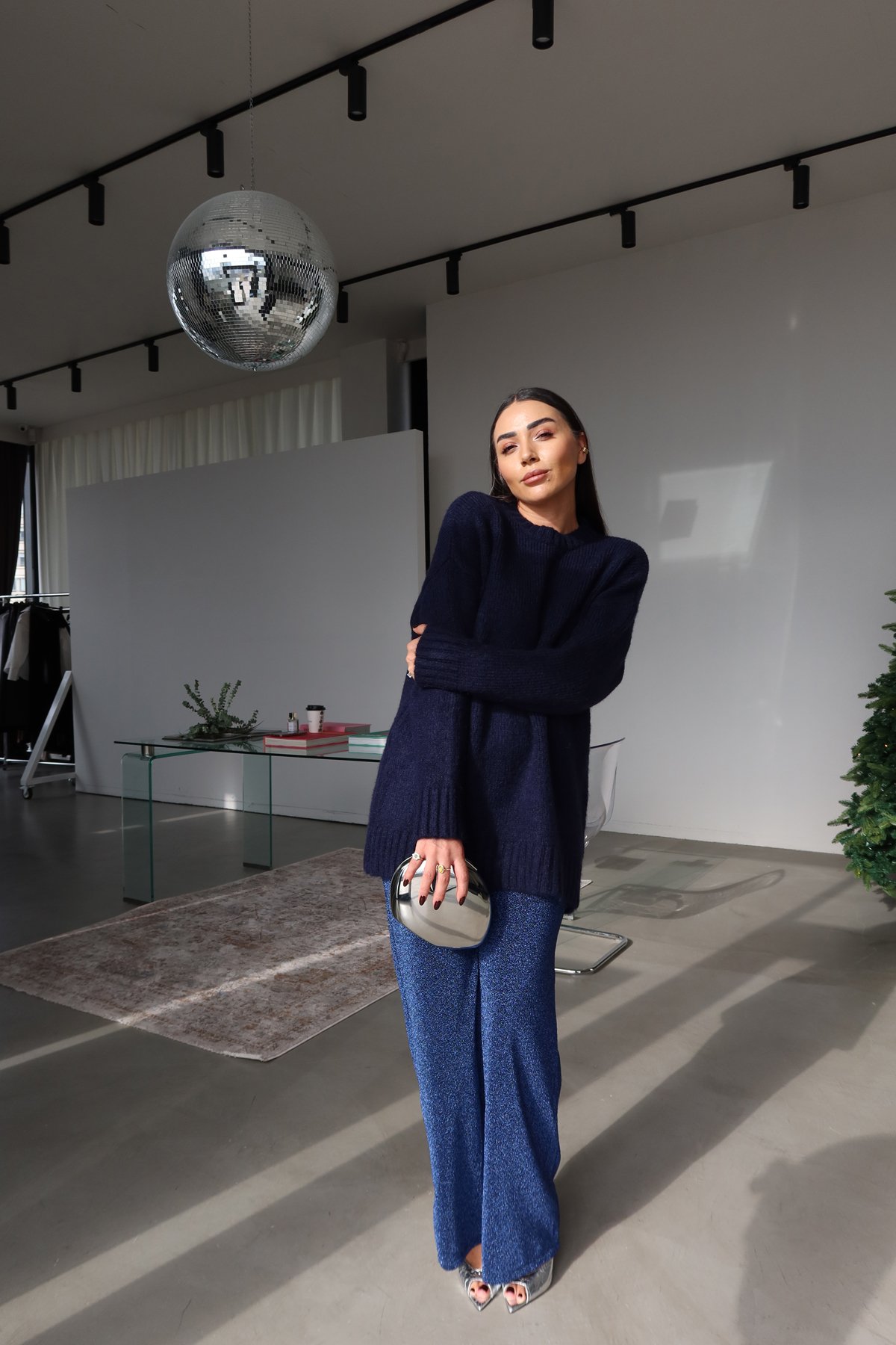 Beli Lastikli Simli Pantolon