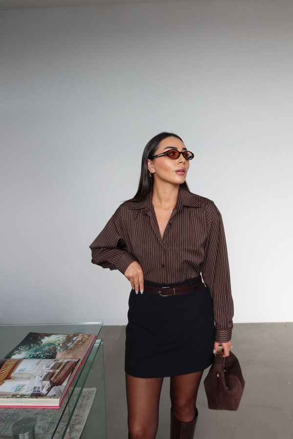 Çizgili Oversize Gömlek