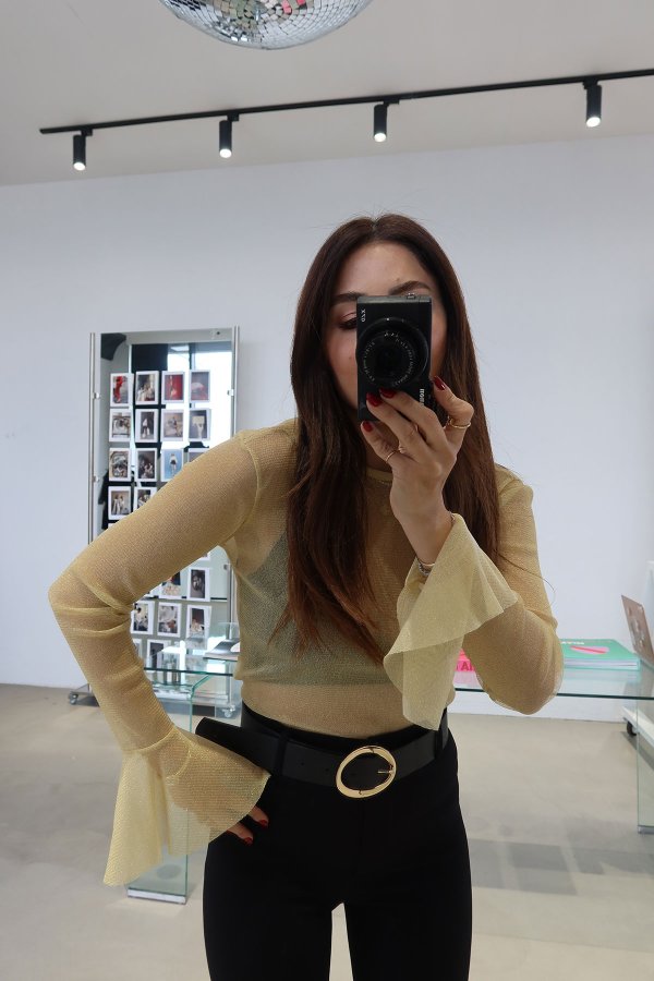 İspanyol Kol Simli Bluz