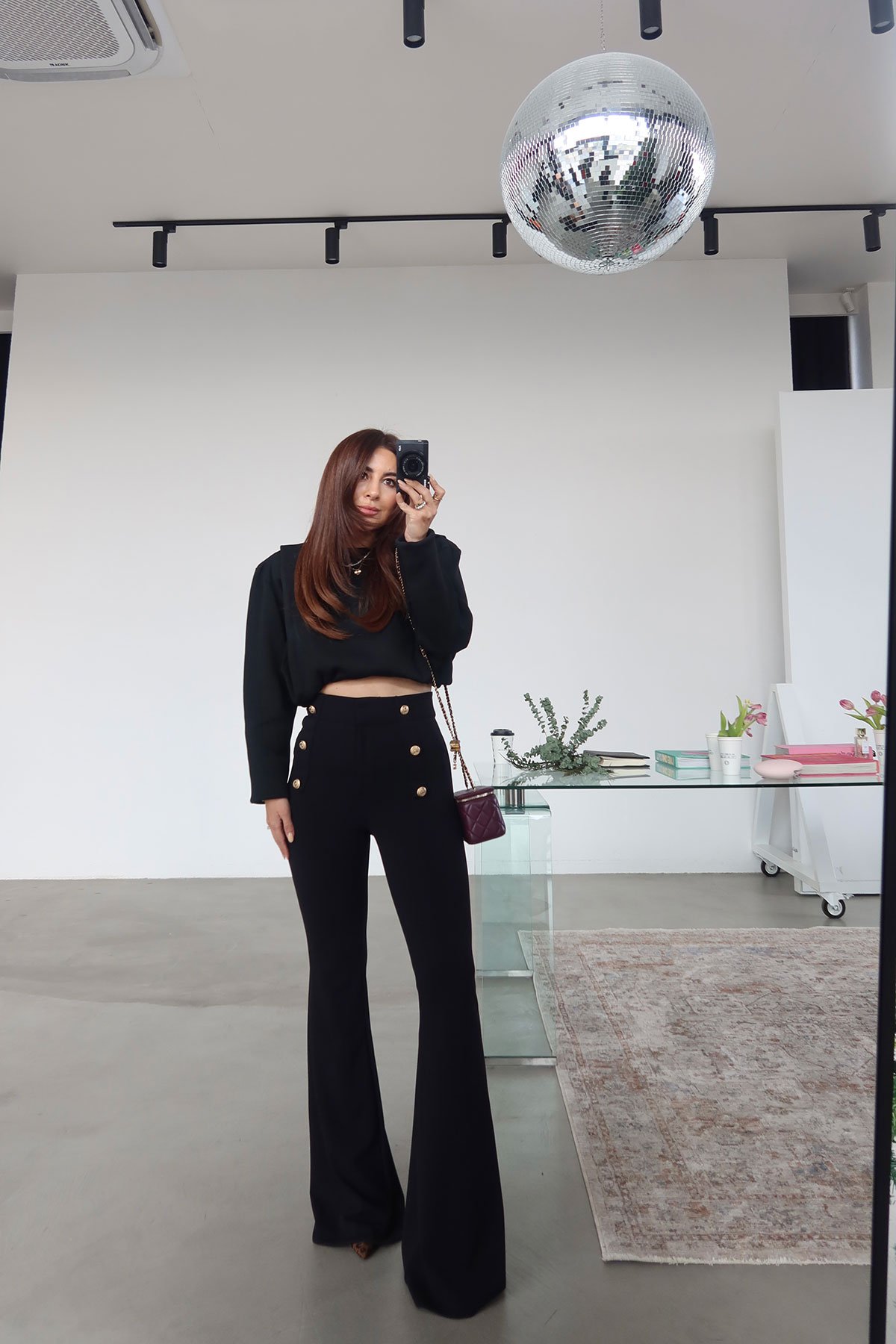 Gold Düğmeli İspanyol Paça Pantolon