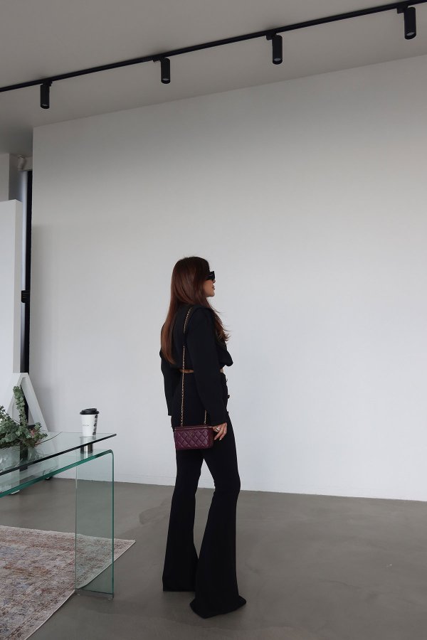 Gold Düğmeli İspanyol Paça Pantolon