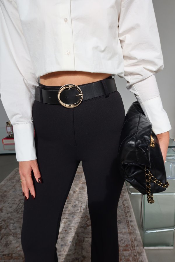 Beli Kemerli İspanyol Paça Pantolon