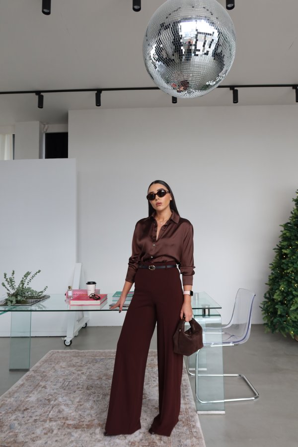 Yüksek Bel Ekstra Bol Paça Palozzo Pantolon