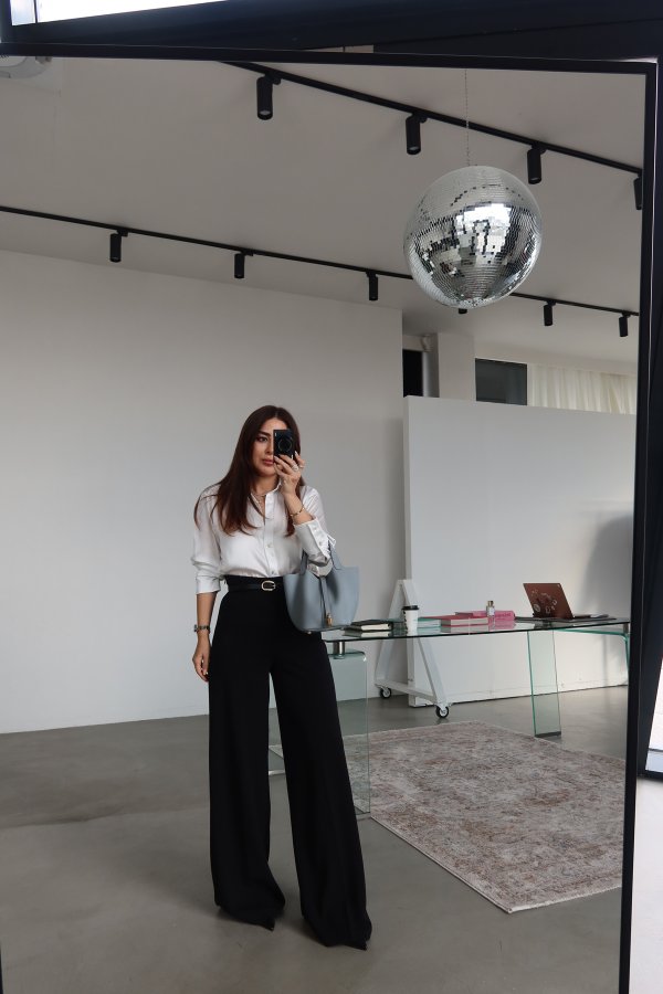 Yüksek Bel Ekstra Bol Paça Palozzo Pantolon