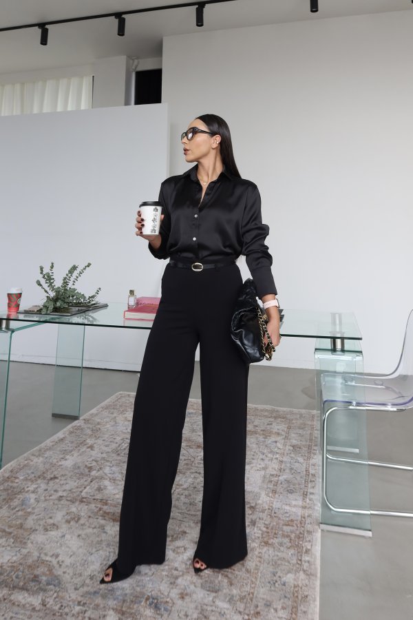 Yüksek Bel Ekstra Bol Paça Palozzo Pantolon