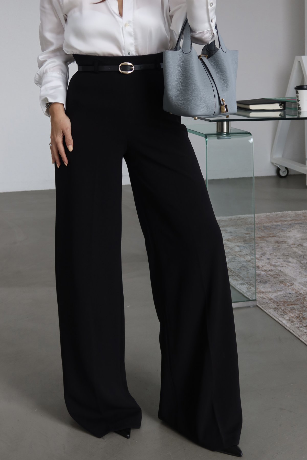 Yüksek Bel Ekstra Bol Paça Palozzo Pantolon