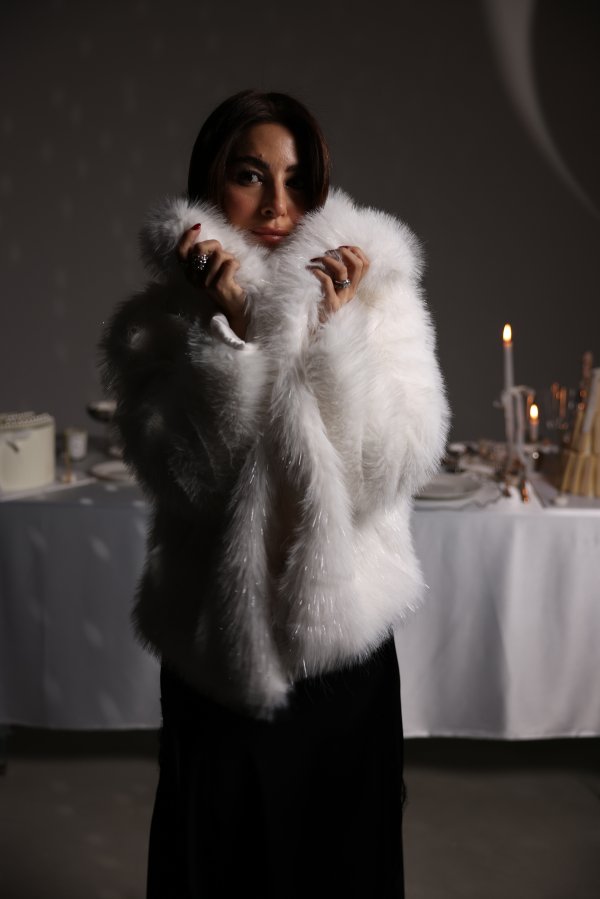 Çıtçıtlı Simli Kürk Ceket