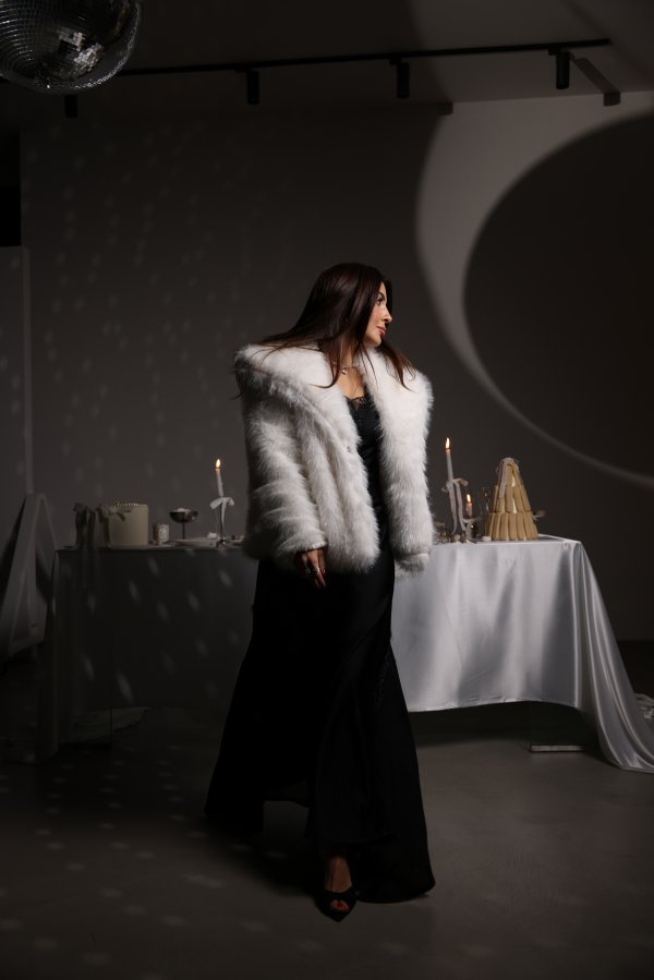 Çıtçıtlı Simli Kürk Ceket