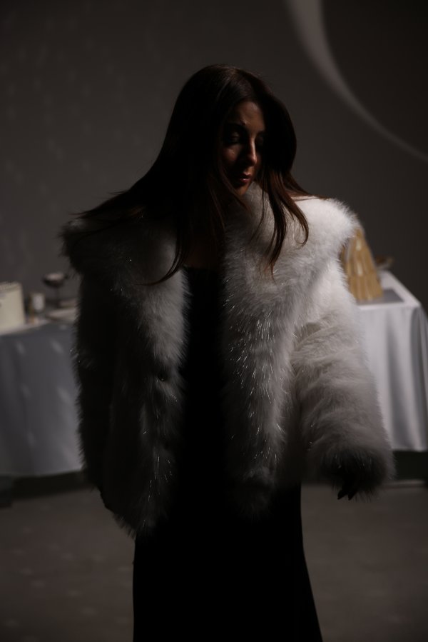 Çıtçıtlı Simli Kürk Ceket