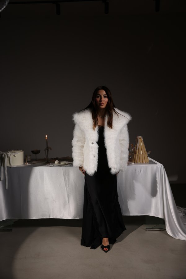 Çıtçıtlı Simli Kürk Ceket