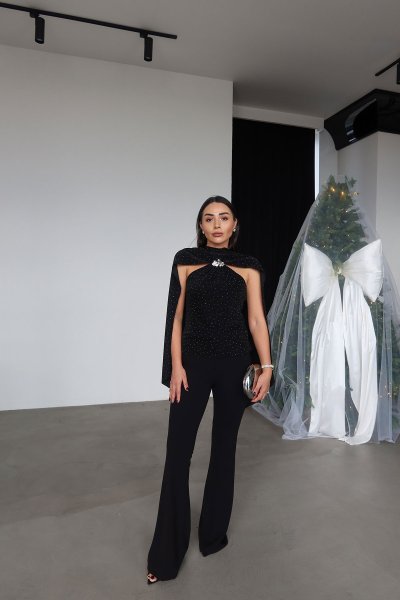 İspanyol Paça Kemerli Klasik Kumaş Panto