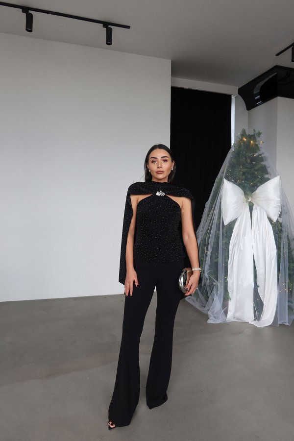 İspanyol Paça Kemerli Klasik Kumaş Pantolon