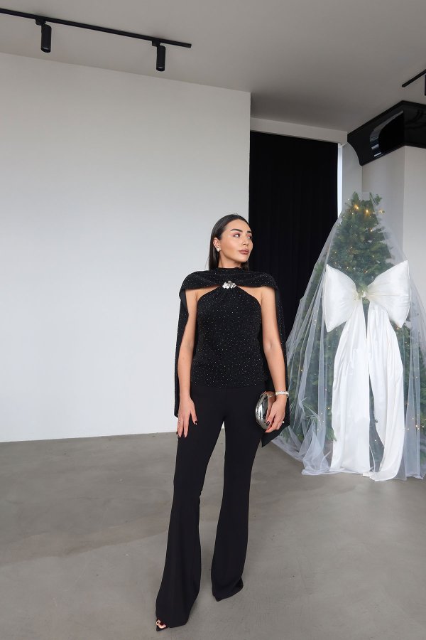 İspanyol Paça Kemerli Klasik Kumaş Pantolon