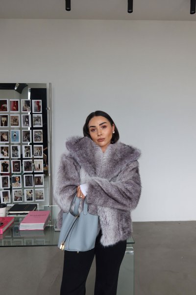 Karışık Desenli Kürk Ceket