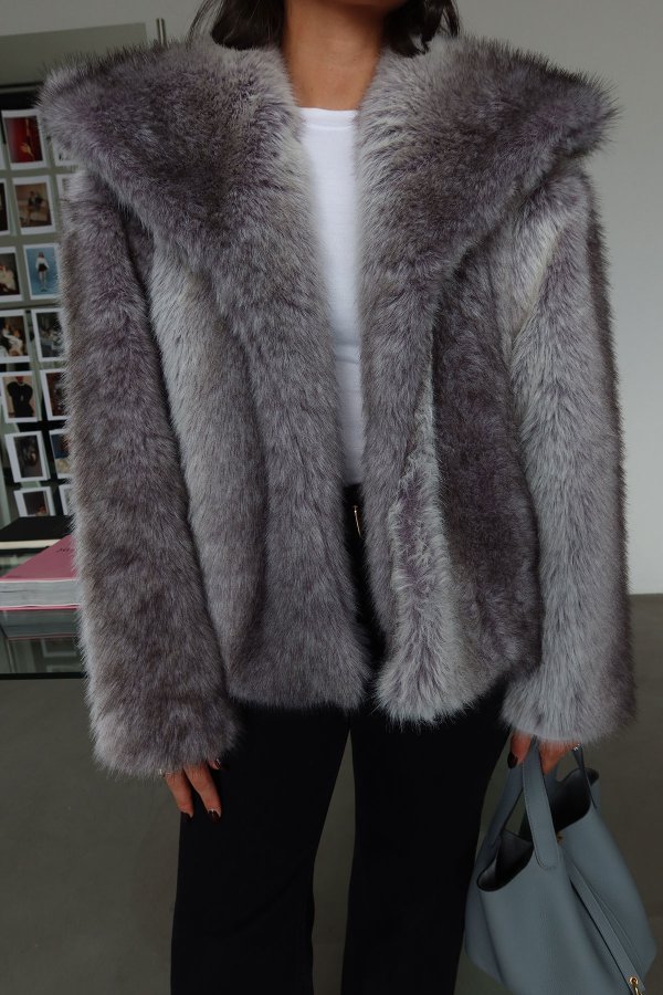 Karışık Desenli Kürk Ceket