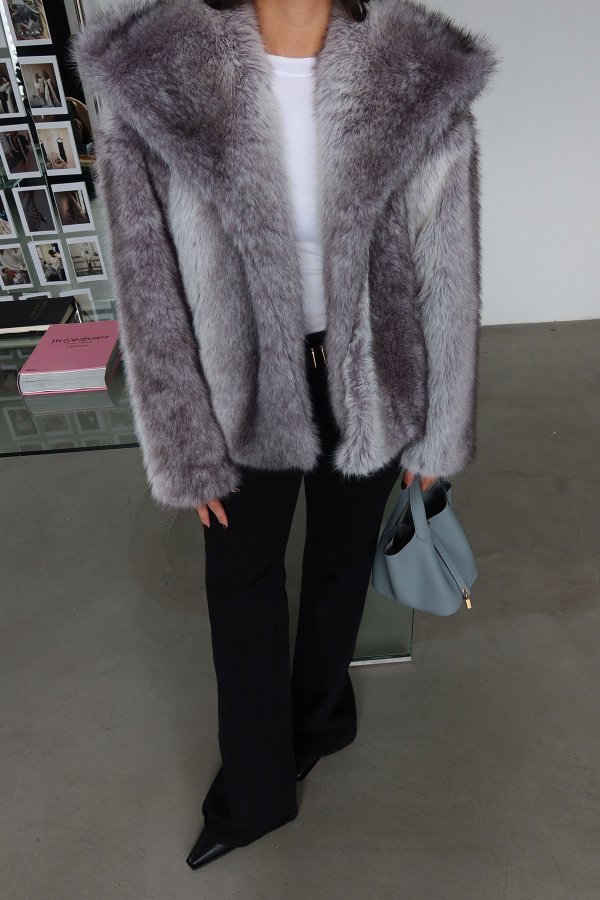 Karışık Desenli Kürk Ceket