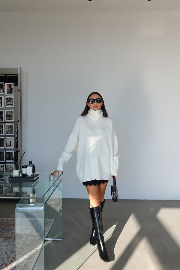 Balıkçı Yaka Oversize Kazak