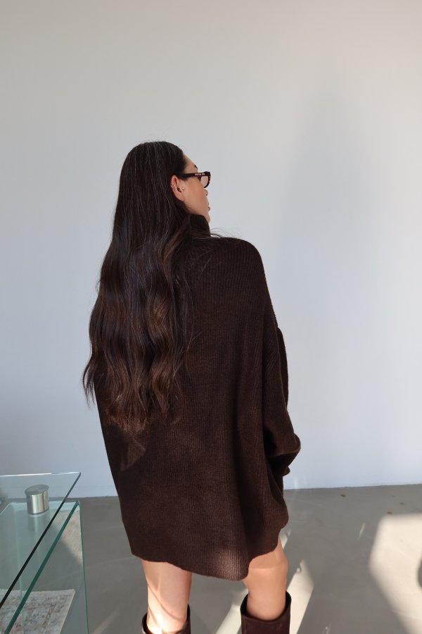 Balıkçı Yaka Oversize Kazak